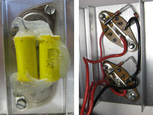 Transistor protection capacitors and diodes for high voltage power supply.