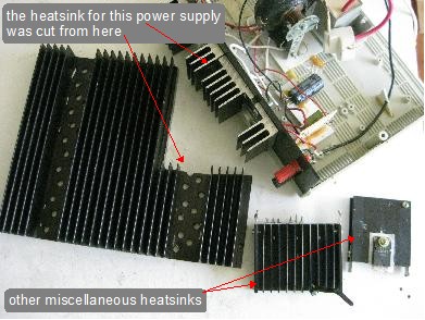 Heatsinks scavenged from various things.