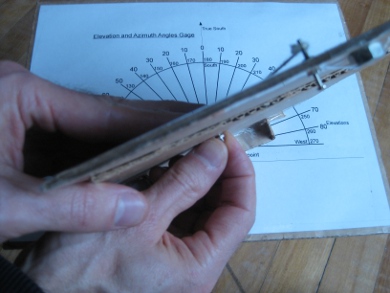 Attaching the elevation gage to the stand.