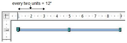 Selecting a scale in Open Office Draw.