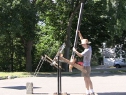 Mini solar tower using a fresnel lens to turn a turbine.