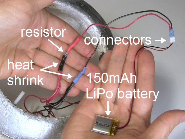 The LED circuit for BB-8's head all connected up.