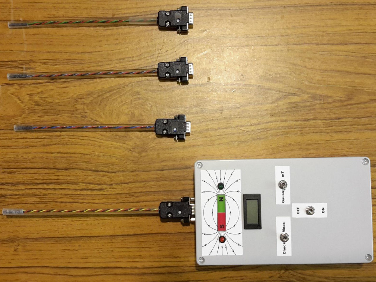 DIY multi-range gauss/mT meter and probes.