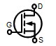 Electronic symbol for a MOSFET N-channel, enhancement-mode