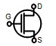 Electronic symbol for a MOSFET N-channel, enhancement-mode, no bulk