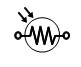 Electronic symbol for a photoresistor