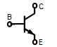 Electronic symbol for an NPN transistor