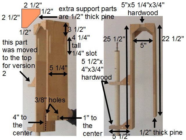 Gravity light wooden frame dimensions.