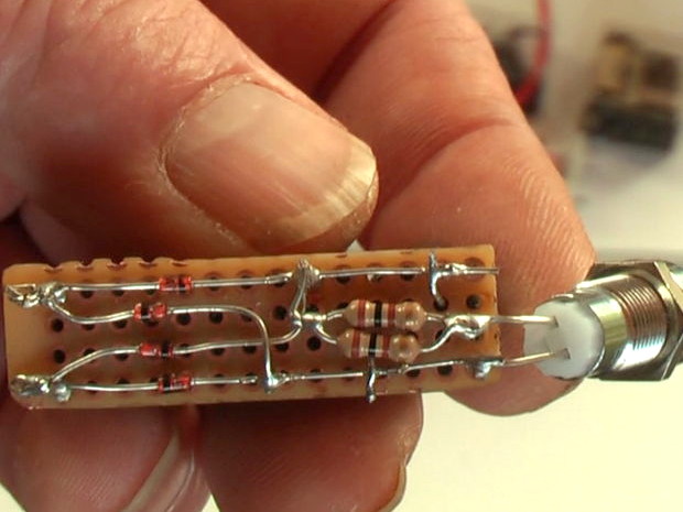 The LED flashlight circuit board.