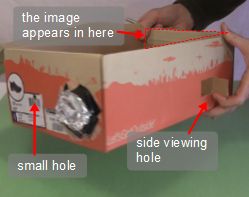 The side viewing hole for the pinhole camera.