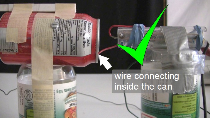 Wire connected to inside of the Van de Graaf generator's dome.