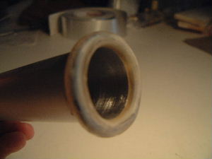 The resin coated vinyl tube after sanding.